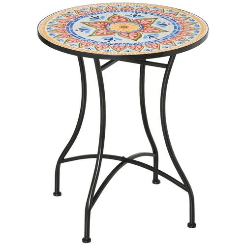 TRUUSK Tuintafel Mozaïek Tafel Rond Bistrotafel Bijzettafel, Tuin en Terras, Tuintafels, Verzenden