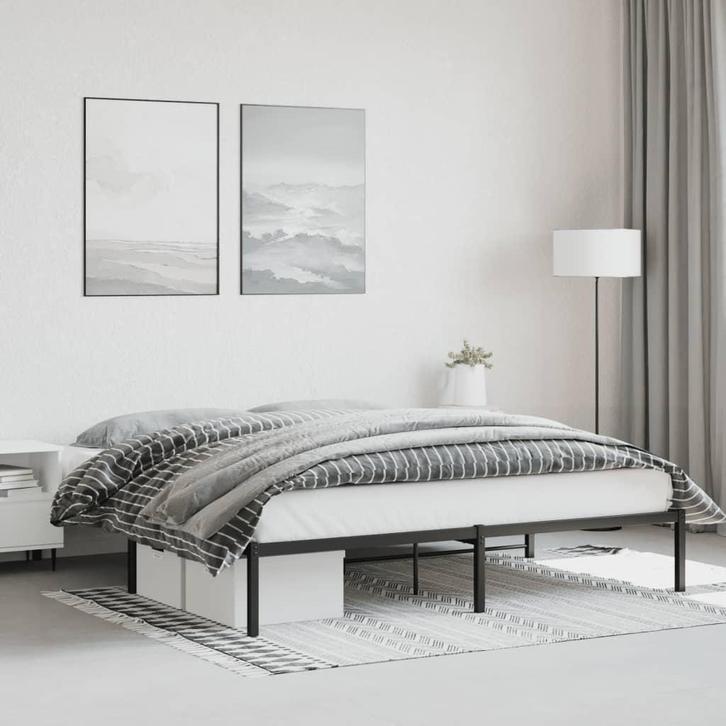 vidaXL Bedframe metaal zwart 180x200 cm, Huis en Inrichting, Slaapkamer | Bedden, Nieuw, Verzenden