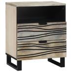 vidaXL Nachttafels met lade Wit en Zwart 50 x 33 x 60 cm, Huis en Inrichting, Slaapkamer | Nachtkastjes, Verzenden, Nieuw