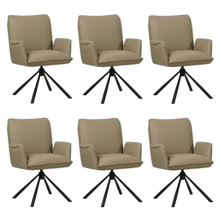 Set van 6 Leren draaibare eetkamerstoelen Elite - Toledo, Huis en Inrichting, Barkrukken, Nieuw, 1 kruk, Leer, 60 tot 90 cm, Ophalen of Verzenden
