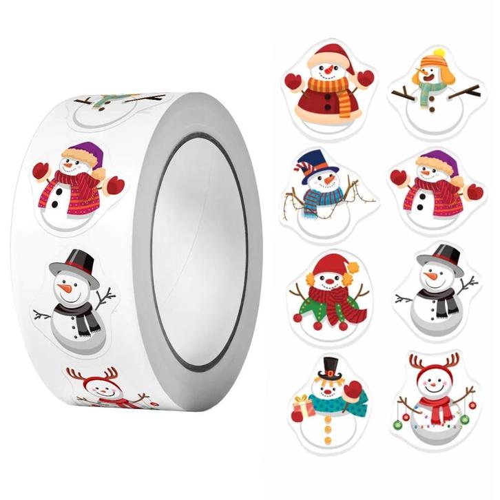 500 Kerst Stickers Op Rol - 2.5cm - Kerststickers -, Hobby en Vrije tijd, Stickers en Plaatjes, Verzenden