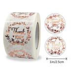 500 stickers labels rol thank you rose rosegold kraft