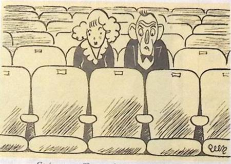 Een enge film op spotprent (lijst optie, Lithos), Antiek en Kunst, Kunst | Litho's en Zeefdrukken, Verzenden