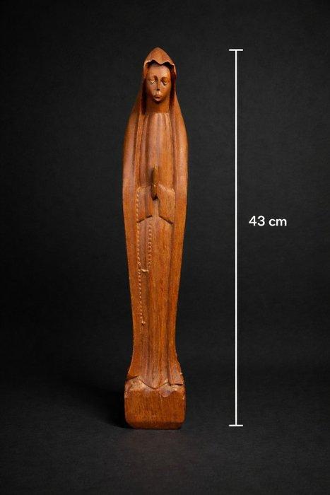 Beeld, Heilige Maria beeld art deco stijl - 43 cm - Hout, Antiquités & Art, Antiquités | Livres & Manuscrits