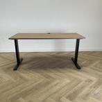 verstelbaar bureau 160x80 cm,  licht eiken -  zwart, Bureau