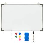 vidaXL Whiteboard magnetisch 50x35 cm staal wit, Verzenden