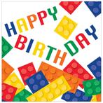 Lego Servetten Happy Birthday 33cm 16st, Hobby & Loisirs créatifs, Articles de fête, Verzenden