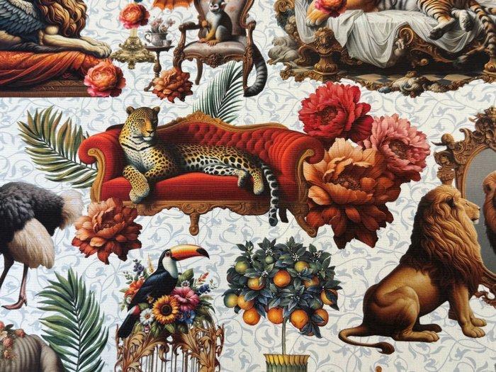 Droomkoninkrijk: Koninklijke dieren in een tuin der wonderen, Antiek en Kunst, Antiek | Tapijten, Tafelkleden en Textiel