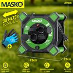 Masko® Kabelhaspel 20 m, verlengkabel met geaarde stopcontac, Verzenden, Nieuw