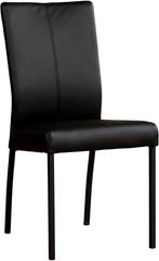 Rode leren moderne eetkamerstoel - poot rond zwart - Toledo, Huis en Inrichting, Stoelen, Overige kleuren, Nieuw, Leer, Ophalen of Verzenden