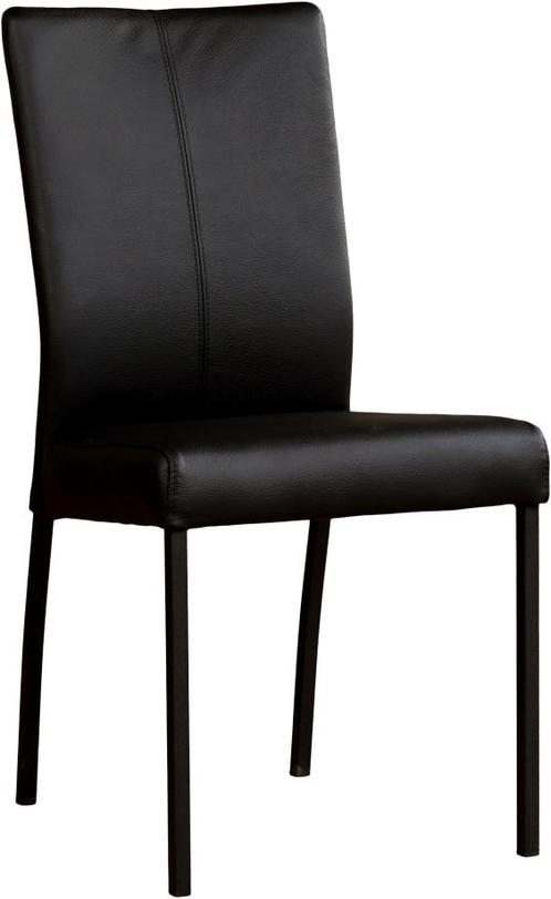 Rode leren moderne eetkamerstoel - poot rond zwart - Toledo, Huis en Inrichting, Stoelen, Overige kleuren, Eén, Nieuw, Leer, Ophalen of Verzenden