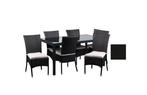 Tuinset - rattan - 6 persoons - zwart (Tuinmeubelen), Tuin en Terras, Tuinsets en Loungesets, Ophalen of Verzenden, Nieuw