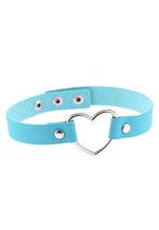 Choker Blauw Hartje Pu Leer Collar Ketting Hart Halsband Lol, Handtassen en Accessoires, Kettingen, Ophalen of Verzenden, Nieuw