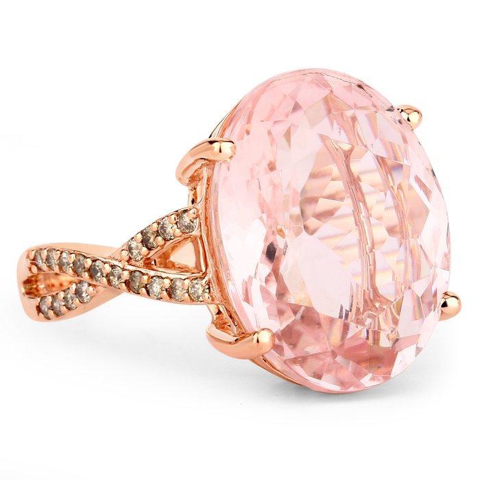 Ring - 14 karaat Roségoud - 9.32ct. tw. Morganiet - Diamant, Bijoux, Sacs & Beauté, Bagues