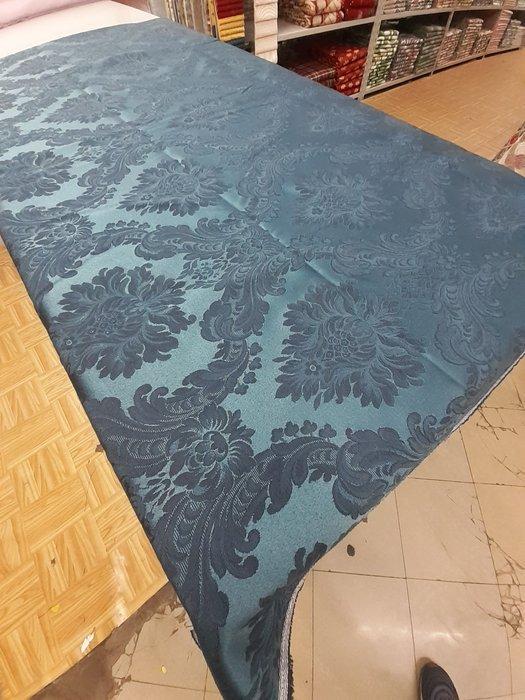 Meubelstof - 270 cm - 280 cm - Stof Barok Blauw Navy, Antiek en Kunst, Antiek | Tapijten, Tafelkleden en Textiel