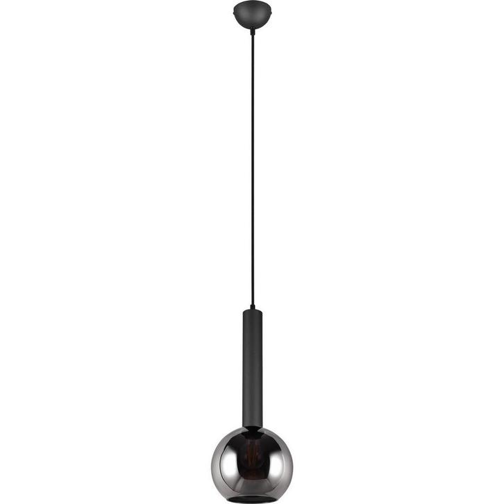 Zwarte Metalen LED Hanglamp Trion Yton - Rond, Mat Zwart, E2, Maison & Meubles, Lampes | Suspensions, Envoi