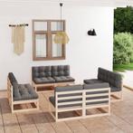 vidaXL Salon de jardin 8 pcs avec coussins Bois de pin, Verzenden, Neuf, Salons de jardin