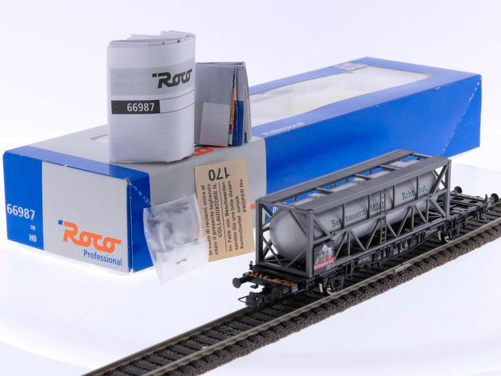 Schaal H0 Roco 66987 containerwagen Bergbauern-Milch van..., Hobby en Vrije tijd, Modeltreinen | H0, Gelijkstroom, Analoog, Zo goed als nieuw