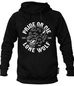 PRiDEorDiE Hoodie Sweater Lone Wolf Zwart, Kleding | Heren, Pride or Die, Verzenden, Zwart, Vechtsport