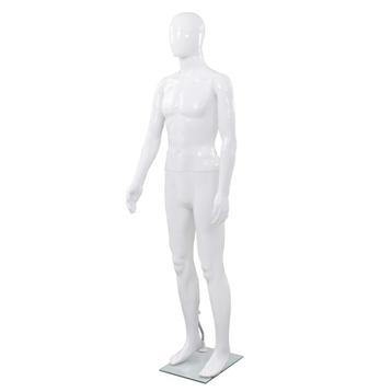 vidaXL Etalagepop mannelijk met glazen voet 175 cm glanzend, Verzenden