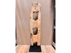 Veiling -  decoratieve houten huispaal op standaard 100 cm, Antiek en Kunst
