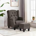 vidaXL Fauteuil met voetenbankje stof taupe, Huis en Inrichting, Fauteuils, Verzenden, Nieuw
