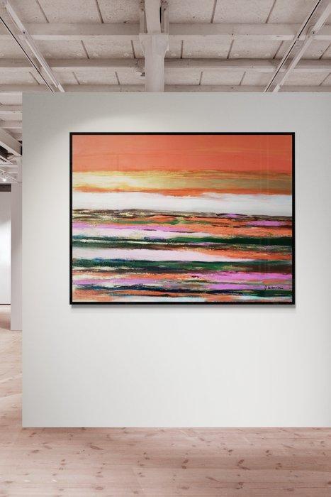 Myriam Carbonnier - Tableau Coucher de soleil, Antiek en Kunst, Kunst | Schilderijen | Modern