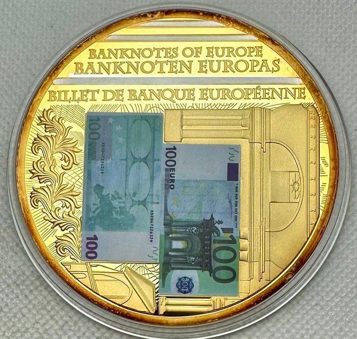 Europa. Medal 100 euro , Cu bano oro 24 kilates (Zonder, Postzegels en Munten, Munten | Europa | Niet-Euromunten