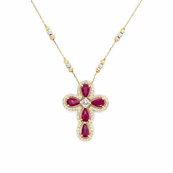 Zonder minimumprijs - Hanger - 14 karaat Geel goud - 1.40ct., Handtassen en Accessoires, Antieke sieraden