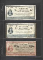 Suriname. - 3 banknotes 1942  (Zonder Minimumprijs), Postzegels en Munten