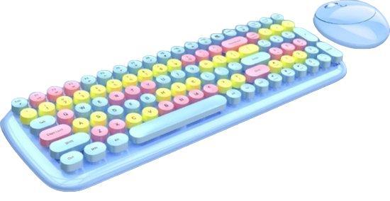 Candy XR - Kleur Draadloos toetsenbord en Muisset - Lichtbla, Verzamelen, Overige Verzamelen, Verzenden
