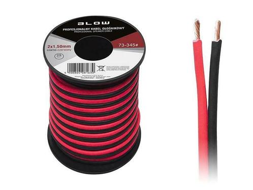 2 x 1.50 mm zwart/rood op rol 25 meter 2-aderige kabel, Doe-het-zelf en Bouw, Elektriciteit en Kabels, Kabel of Snoer, Verzenden