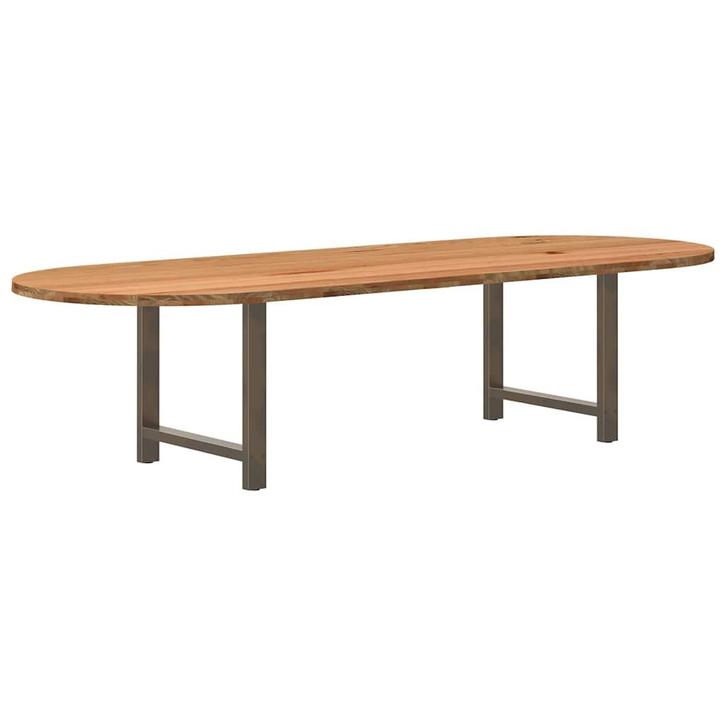 vidaXL Eettafel 320x120x74 cm ovaal massief eikenhout, Huis en Inrichting, Tafels | Eettafels, Nieuw, Verzenden