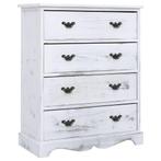 vidaXL Ladekast 60x30x75 cm hout wit, Huis en Inrichting, Kasten | Dressoirs, Verzenden, Nieuw