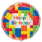 Helium Ballon Lego Happy Birthday 45cm leeg, Hobby en Vrije tijd, Nieuw, Verzenden