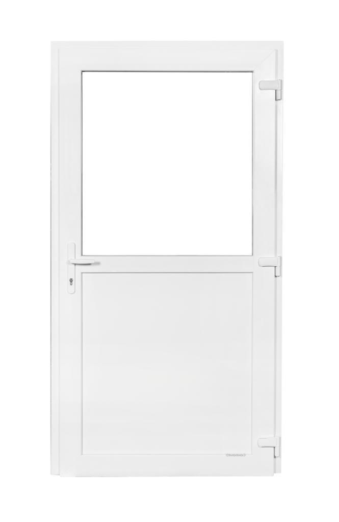 PVC Kunststof Deur wit 1/2 glas Premium b110 x h210 cm L., Doe-het-zelf en Bouw, Deuren en Vliegenramen, Nieuw, Glas, Kunststof