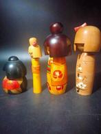 Beeld, Vier cute faces Vintage Japanse Creatieve Kokeshi, Antiek en Kunst