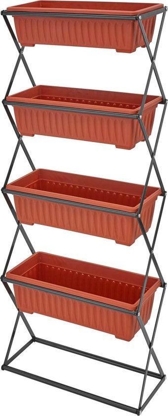 2dekans | tectake - Verticaal plantenrek met 4 bakken -, Jardin & Terrasse, Bacs à fleurs & Jardinières, Enlèvement ou Envoi