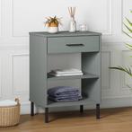 vidaXL Armoire console avec pieds en métal Gris Bois pin, Verzenden, Neuf