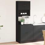 vidaXL Keukenkast 60x50x180 cm bewerkt hout zwart, Huis en Inrichting, Kasten | Overige, Verzenden, Nieuw