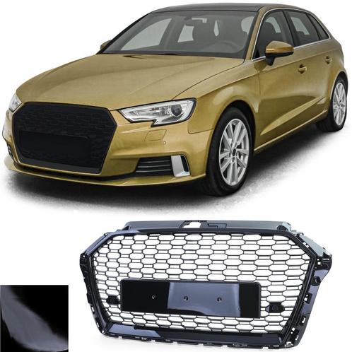 Honingraat grill - Audi A3 8V 16-20 - zwart glanzend - PD..., Auto-onderdelen, Carrosserie, Nieuw, Ophalen of Verzenden