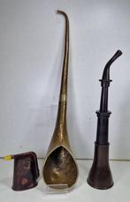 3 x Antique hearing Aids or Ear trumpets from 1900 period. -