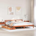 vidaXL Bedframe zonder matras massief grenenhout wasbruin, Verzenden, Nieuw