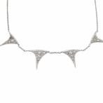 Halsketting - 18 karaat Witgoud - of diamanten, Nieuw