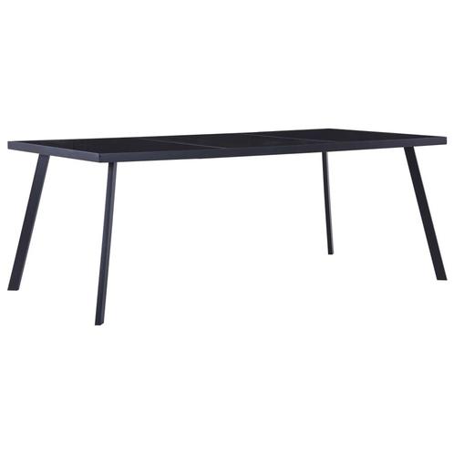 vidaXL Eettafel 200x100x75 cm gehard glas zwart, Huis en Inrichting, Tafels | Eettafels, Nieuw, Verzenden
