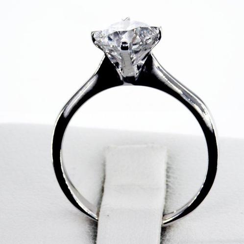 Zonder Minimumprijs - Verlovingsring - 14 karaat Witgoud -, Handtassen en Accessoires, Antieke sieraden