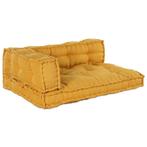 vidaXL Pallet Sofa Kussen 3 pcs Geel Stof, Huis en Inrichting, Verzenden, Nieuw