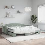 vidaXL Slaapbank onderschuifbed matrassen 100x200cm fluweel, Verzenden, Nieuw