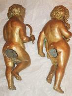 Beeld, Pair of French Chérubins putis bronze Louis XVI style, Antiquités & Art, Antiquités | Céramique & Poterie
