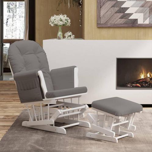 vidaXL Schuifstoel met voetenbank stof donkergrijs, Huis en Inrichting, Stoelen, Nieuw, Verzenden